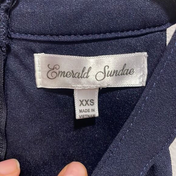 Emerald Sundae woman’s dark navy blue dress with embellished diamonds - Picture 6 of 16